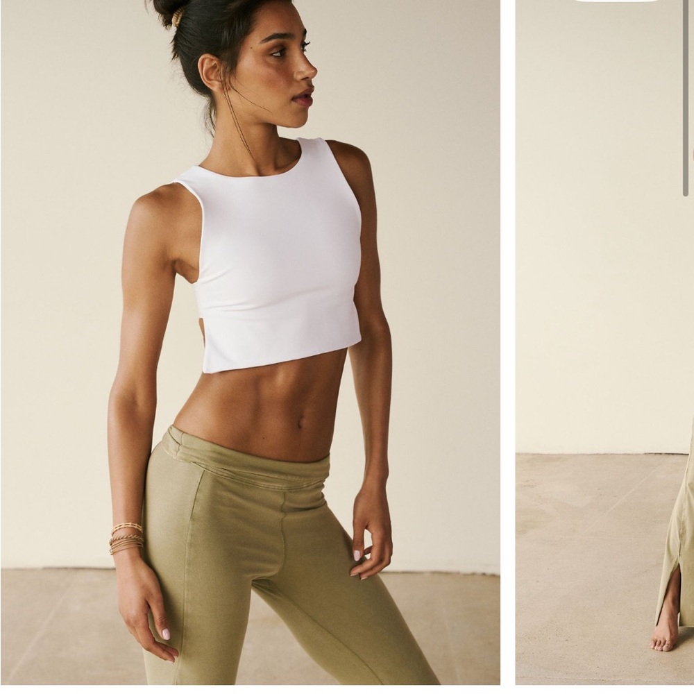 Free people Cropped White Tank Top